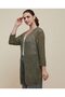 Women's Dark Olive Knitted Shrug With Long Sleeves - 2