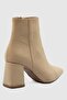 Women's Suede Boots Pointed Toe Heeled Zippered Livia Mink - 4