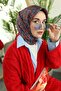وشاح تيفيل الحريري IST 11413 - 38 نمط هندسي أحمر - 2