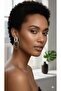 Oval Silver Color Steel Earrings with Zircon Stone - 3