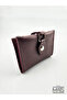 Mats Burgundy Faux Leather Snap Wallet - 2
