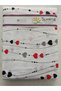 Sunrise Red-Black-Grey Heart Patterned Double Duvet Cover Set - 4