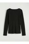 Black Eyelet Detailed Girls' T-Shirt - 2