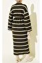 Bed Striped Rope Lace-Up Knitwear Dress - 2