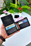 Premium Gift Rose Box - Frankfurt Black Genuine Leather Wallet - Keychain and Red Rose Box - 4