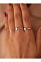 Arrow Design Zircon Stone Silver, Gray Color Adjustable Steel Ring - 4