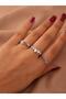 Arrow Design Zircon Stone Silver, Gray Color Adjustable Steel Ring - 4