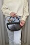 Women's Black Handbag - with Gold Accessories and Chain Strap - Fibag