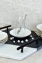 Aura Silver 6-Person 12 cm 6-Piece Premium Porcelain Tea Plate Set Platinum Pearl