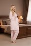 New Season Pink Lace Detailed Long Sleeve Stylish Design Maternity Pajama Set - 3