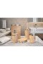 Luxury Marble Patterned Pink Color Silver Detailing 5-Piece Toilet/Bathroom Set with Stylish Design