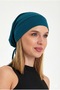Women's Blue, Rope Detailed Special Design 4 Season Hat Beanie Buff - Ultra Soft Natural Combed Cotton Fabric - 3