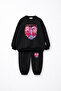 KPOP Demon Hunters Huntrix Rumi Mira Printed Oversized Unbrushed Girls' Sweatshirt and Pants Set - 2