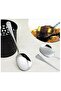 2Pcs Practical 21cm Stainless Steel Luxury Serving Salad Spoon Spatula-Steel Food Serving Spoon - 3