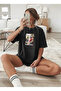 Women's Mademle Printed Special Design Black T-Shirt