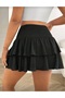 Plus Size High Waist Super Mini Tiered Skirt - 4