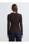Artı-Store Women's T-Shirt with Polo Collar and Long Sleeves, Slim Fit. Corded Fabric Fabrics - 4