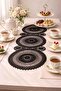 Black Lace Runner Tablecloth |   Stylish and Decorative Living Room & Kitchen Runner 110X37 cm