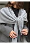 Gray Interlaced Soft Triangle Scarf (180 Width, 135 Triangle Sections) - 5