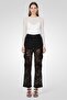 Women Regular Fit Lace Cargo Pants, Black - 4