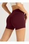 High Waist Stretch Fabric Back Gathered Mini Leggings, Sports Leggings - 3