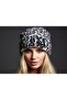 Women's Gray Leopard Patterned Furry Soft Beanie Domestic Production - 3