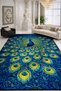 Mosso Blue Themed Peacock Pattern Woven Base Modern Decorative Carpet Mosso2146 - 2