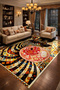 Mosso Multi-Colored Abstract Zebra Pattern Woven Base Modern Decorative Carpet Mosso2149 - 3