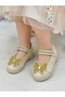 Stone Butterfly Detailed Girls' Ballerina Shoes Shiny Patent Leather Princess Model - 2