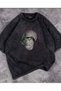 Washable Sculpture Art & Leaves Printed Unisex Oversized Vintage T-Shirt