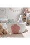 Floral Patterned Knitted Fabric Basket – 22 cm Bottom Base / 16 cm Height – Baby Room Organization Basket - 2