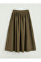 Lcw Modest Khaki Zippered Pleated Skirt - 5
