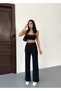 Women's Stretch Fabric Palazzo Loose Wide Leg Trousers - 5
