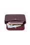 2 Pieces Burgundy Purple Faux Leather Multi-Compartment Women's Card Holder Wallet Set - 13X9 cm - 7