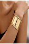 Gold Color Thick Handcuff Bracelet - 3