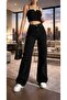 Tokyo Blue Stretch Fabric Super High-Waist Relaxed Leg Denim Palazzo Pants