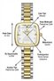 Women's Wristwatch |   22mm Steel Case, Square Dial, Dual Color Steel Band (Gold & Silver) - 3