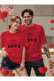 Double Matching Set 1 Men's Model Valentine's Day Printed Relaxed Fit T-shirt