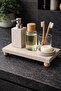 Footed Marble Bathroom Organizer 12.5X25 cm Natural Marble Perfume Tray Sink Organizer - 2