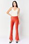 Women Regular Fit Ribbed Wide Leg Pants, Rust - 4