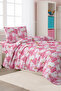 Princess Patterned Girls' Single Duvet Cover Set - Soft Cotton Texture - 5