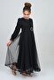 Girl's Long Black Hijab Evening Dress - 6