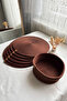 Dark Brown American Serving Set Supla 7 Piece Bread Basket, Plate Coaster, Ms Home Series - 4