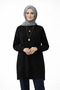 Black Crew Neck Oversized Women's Sweater Tunic