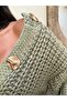 Women's Gold Button Detailed Knit Cardigan - 2