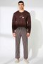 Women's Crew Neck Long Sleeve Regular Fit Sweatshirt and Pipe Leg Pants Set - 3