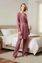 Women's Pool Collar Standard Sleeve Regular Fit Knitted Pajama Set Functional Durable Comfortable - 5
