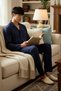 Men's Apache Collar Standard Sleeve Long Sleeve Embroidered Pajama Set Regular Fit Stylish 100% Cotton - 3