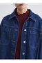 Lcw Modest Indigo Shirt Collar Women's Jean Jacket S6I113Z8 - 3
