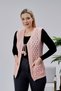 Women's Angora Silvery Wool Knitted Pocketed Mother Knitwear Vest